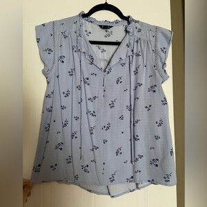 Buffalo David Bitton Light Blue Floral Blouse